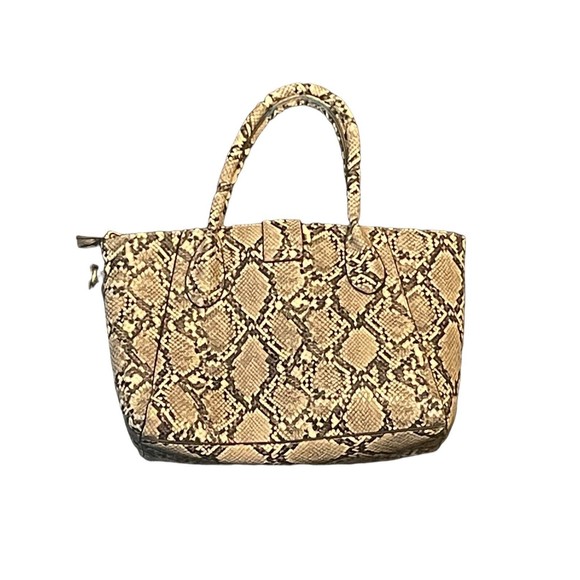 Python Tote Black Gray White Purse Handbag Snakeskin - Picture 2 of 8